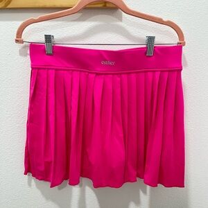 Esther Hot Pink Activewear Set: Pleated Skort and Tank Top with Built in bra
